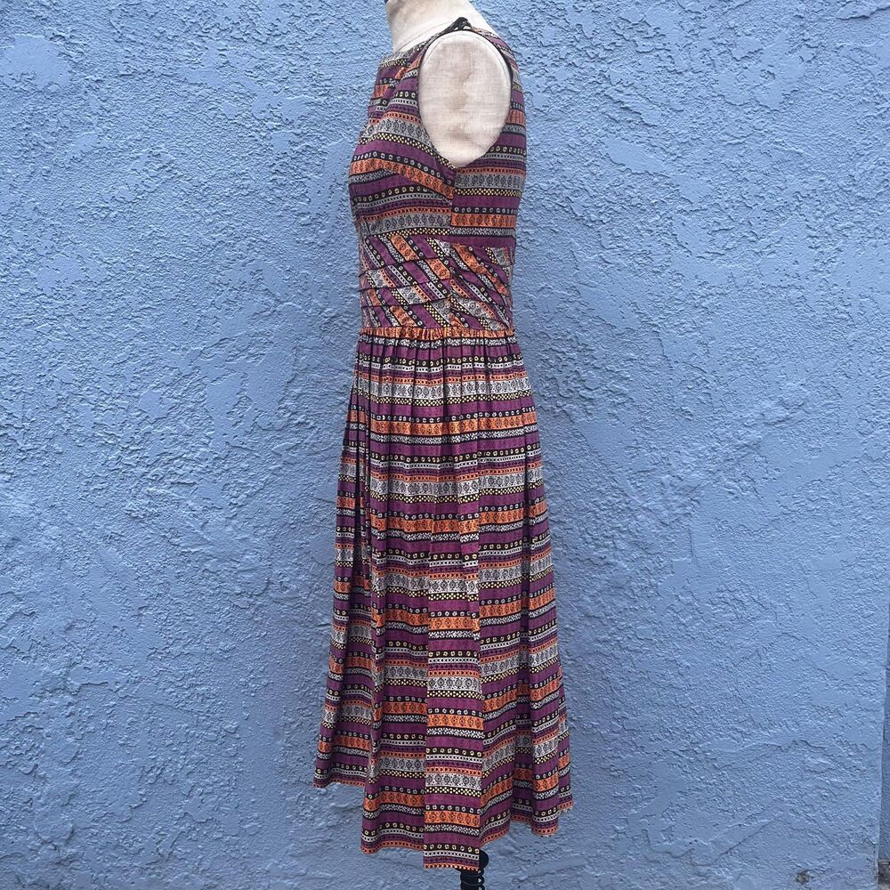 Vintage 1950s Dress Size Medium Pyroke Mid Century Casual Fit and Flare - Picture 3 of 7